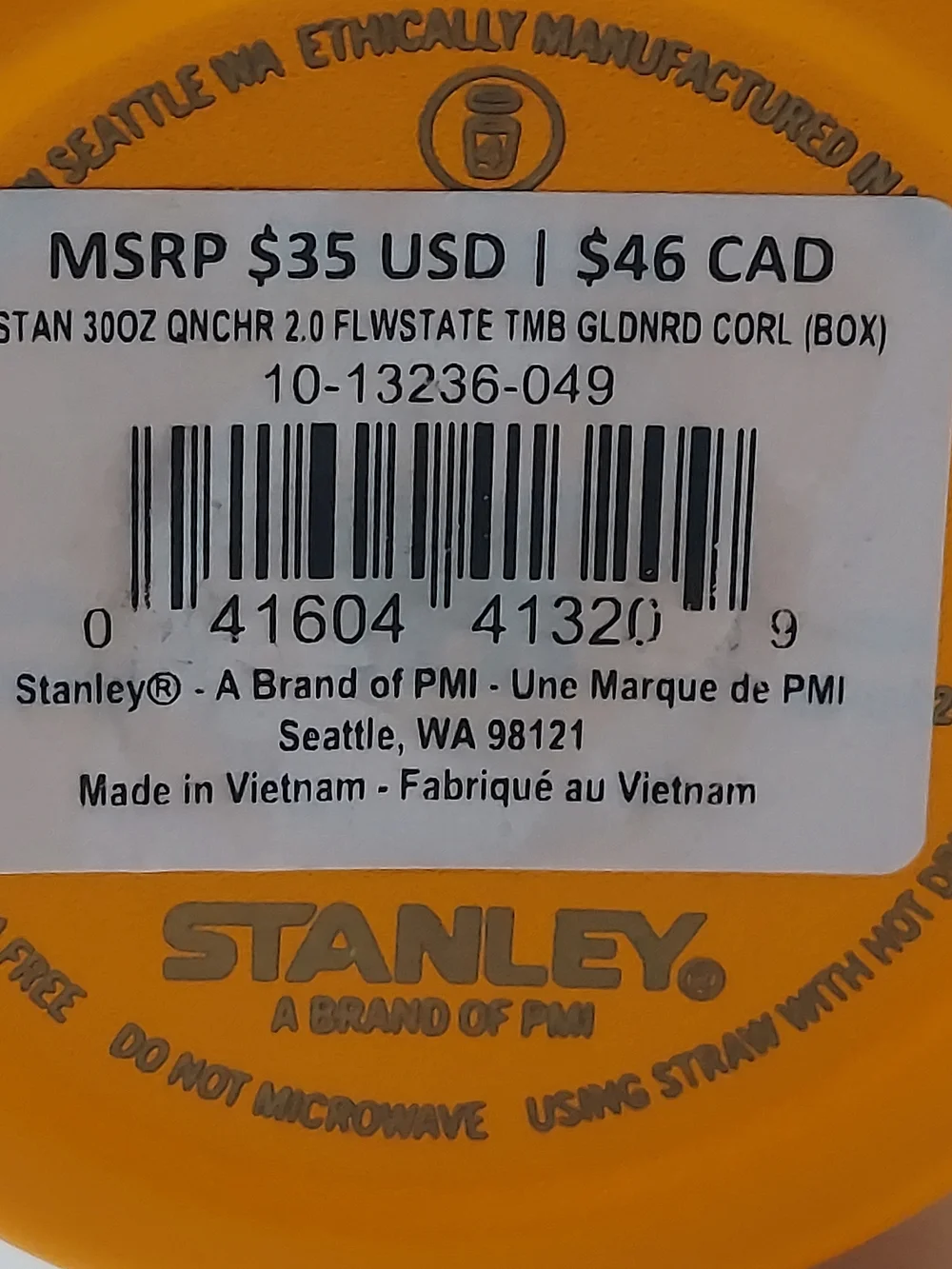 Stanley The Quencher H2.0 Flowstate™ Tumbler | 30 OZ - Goldenrod - Picture 5 of 5